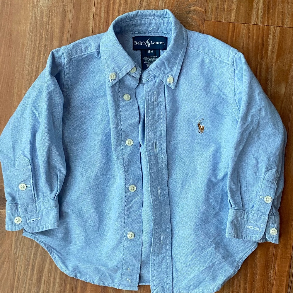 Ralph Lauren blue button down shirt